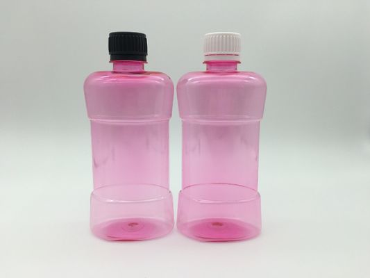 Flat 250ml Plastic Mouthwash Bottle PE Pink Mini Mouthwash Bottles