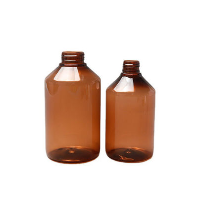 500ML Amber PET Empty Shampoo Bottle , Plastic Lotion Pump Bottle