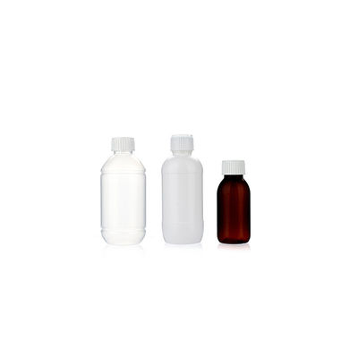 Level Detection Plastic Syrup Bottle Liquid Medicine Bottle 30 ~ 250ml Brown Clear