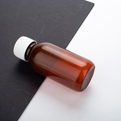 Level Detection Plastic Syrup Bottle Liquid Medicine Bottle 30 ~ 250ml Brown Clear