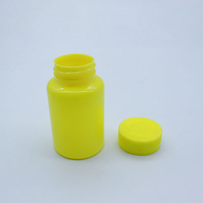 150ml PET Plastic Customized Yellow Vitamin Pill Bottle With Child Resistant Cap