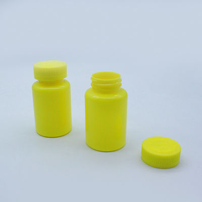 150ml PET Plastic Customized Yellow Vitamin Pill Bottle With Child Resistant Cap