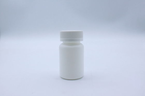 70ml PE Plastic Empty White Capsule Bottle With Child Resistant Cap